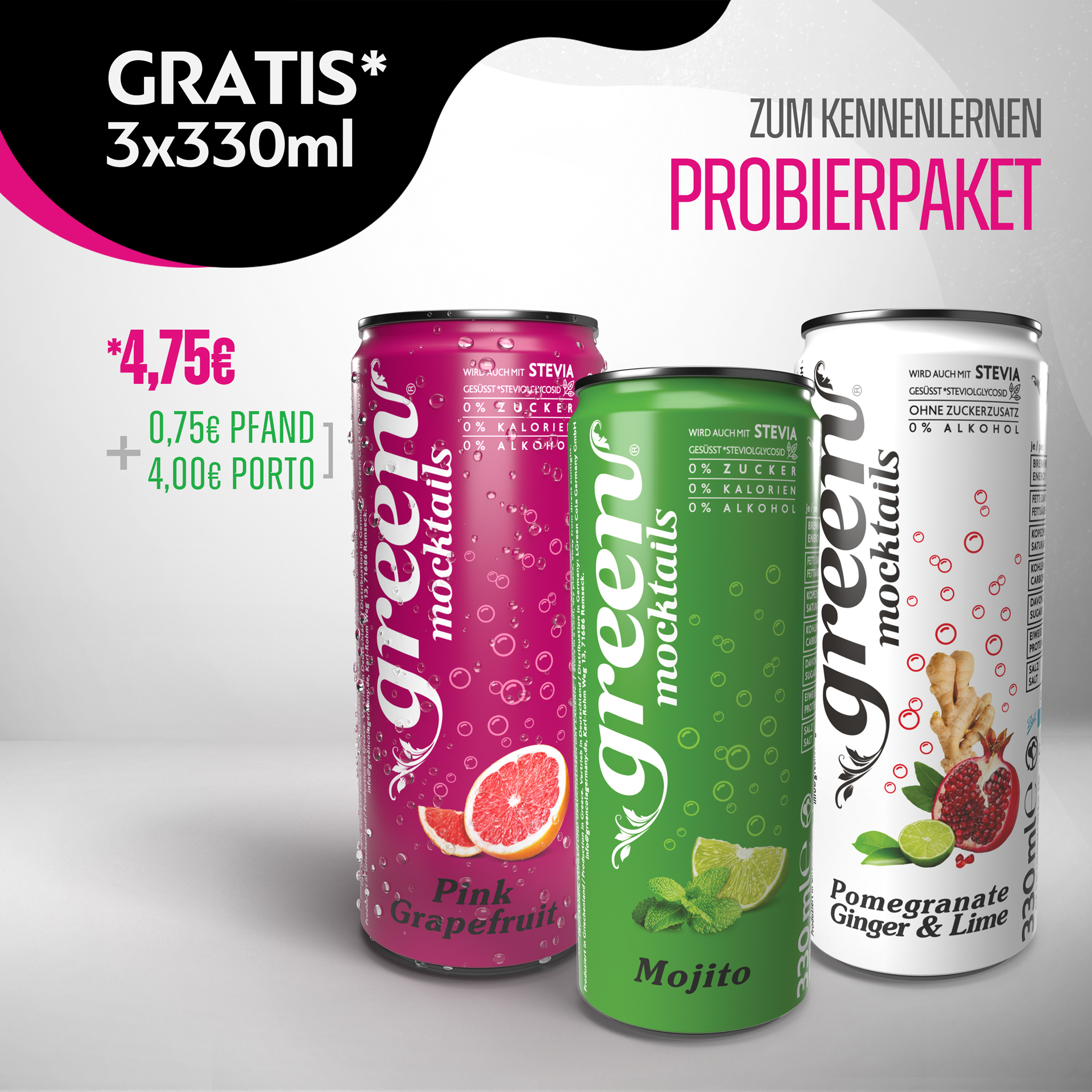 Gratis - Probierpaket Green Mocktails 3x330ml DPG