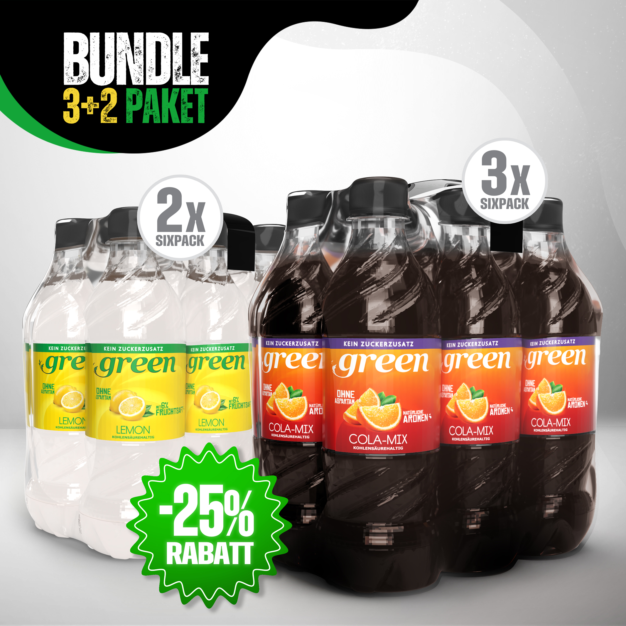 Green Cola-MIX - Green Lemon Bundle Paket 18 x 1L & 12 x 500ml Pet 