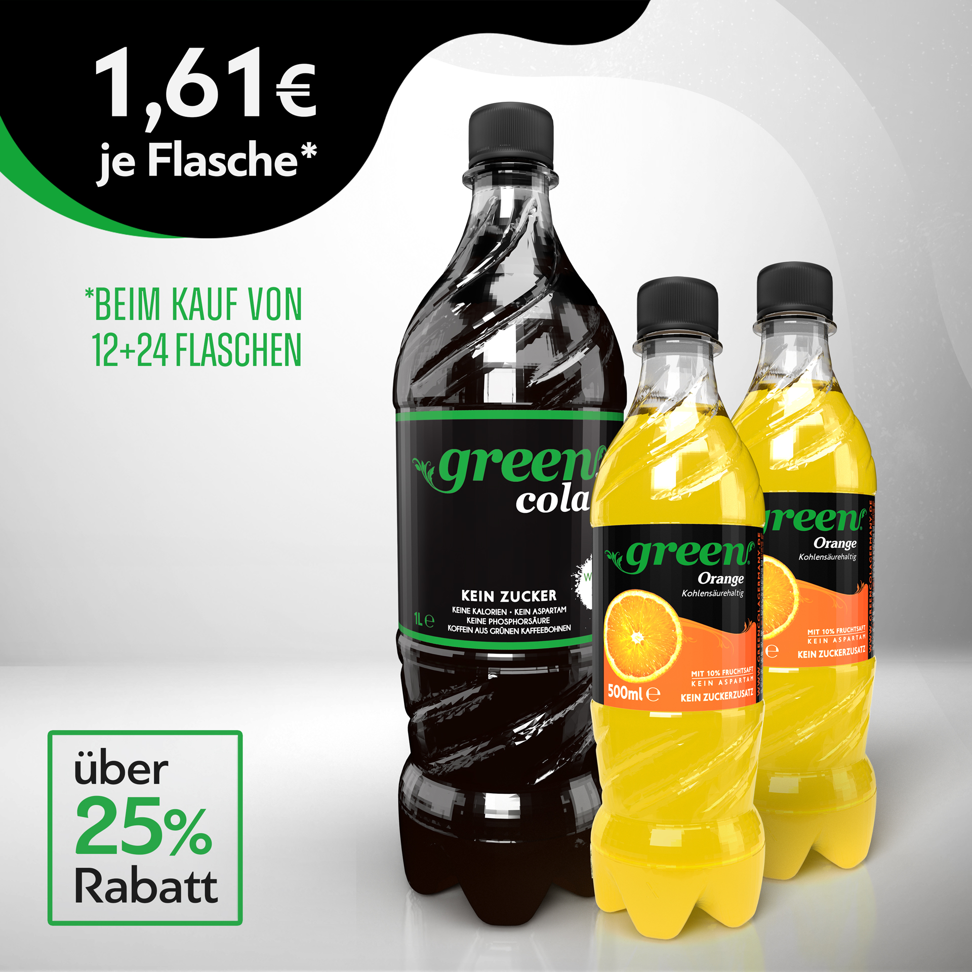 Green Cola-Orange Mix Paket 12 x 1L & 24 x 500ml Pet 