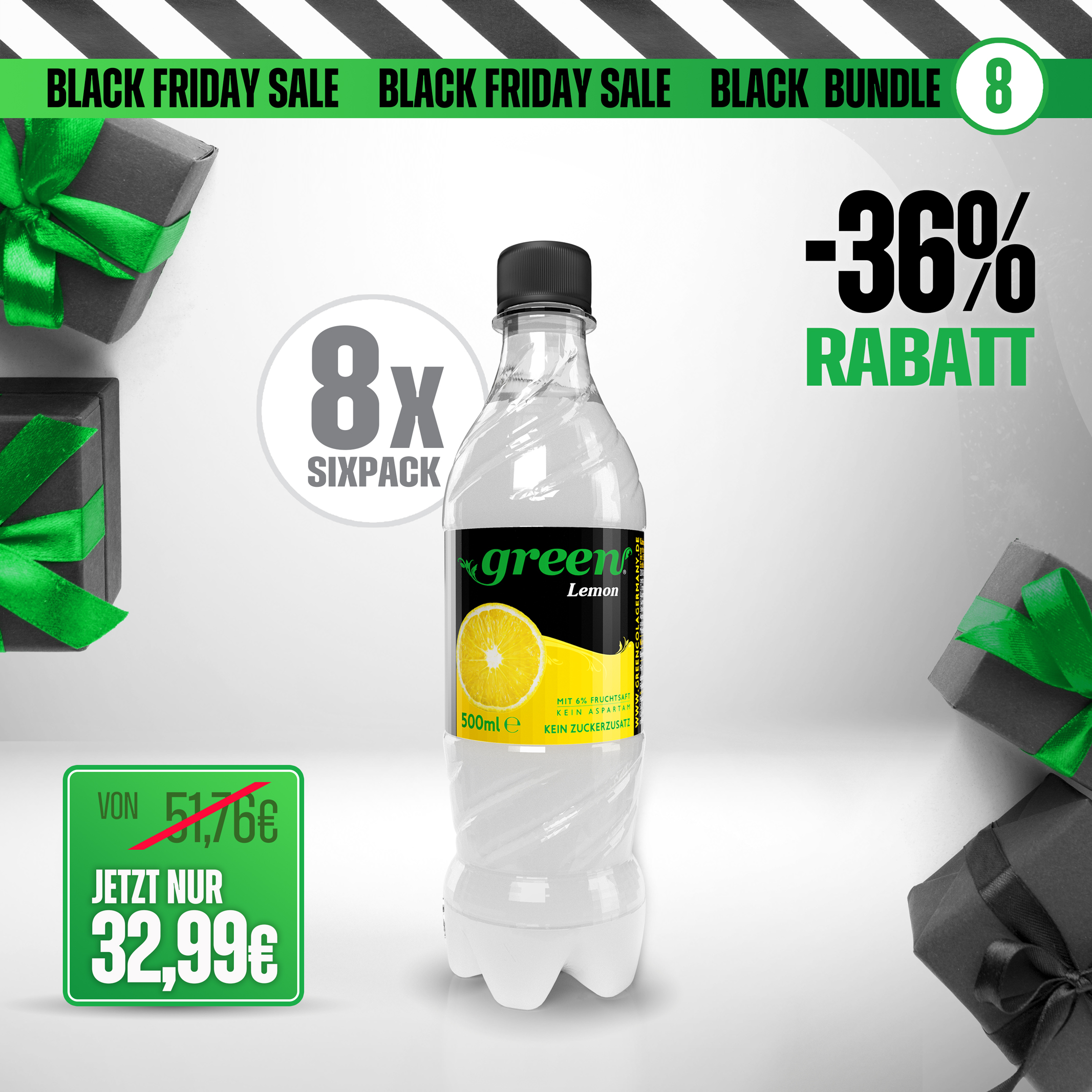 Black Mix Paket 08 // Green Lemon (48 x 500ml Pet)