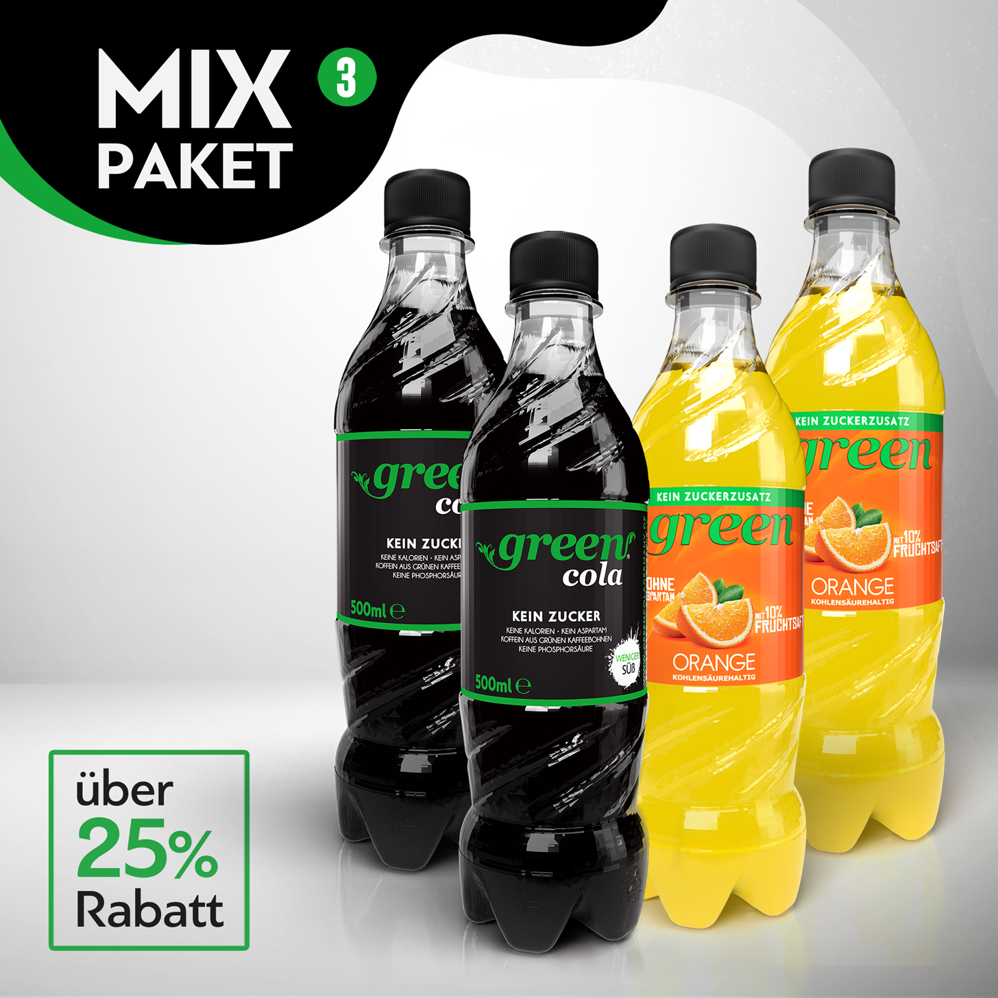 Green Cola-Orange Mix Paket 03 - 24 x 500ml & 24 x 500ml Pet