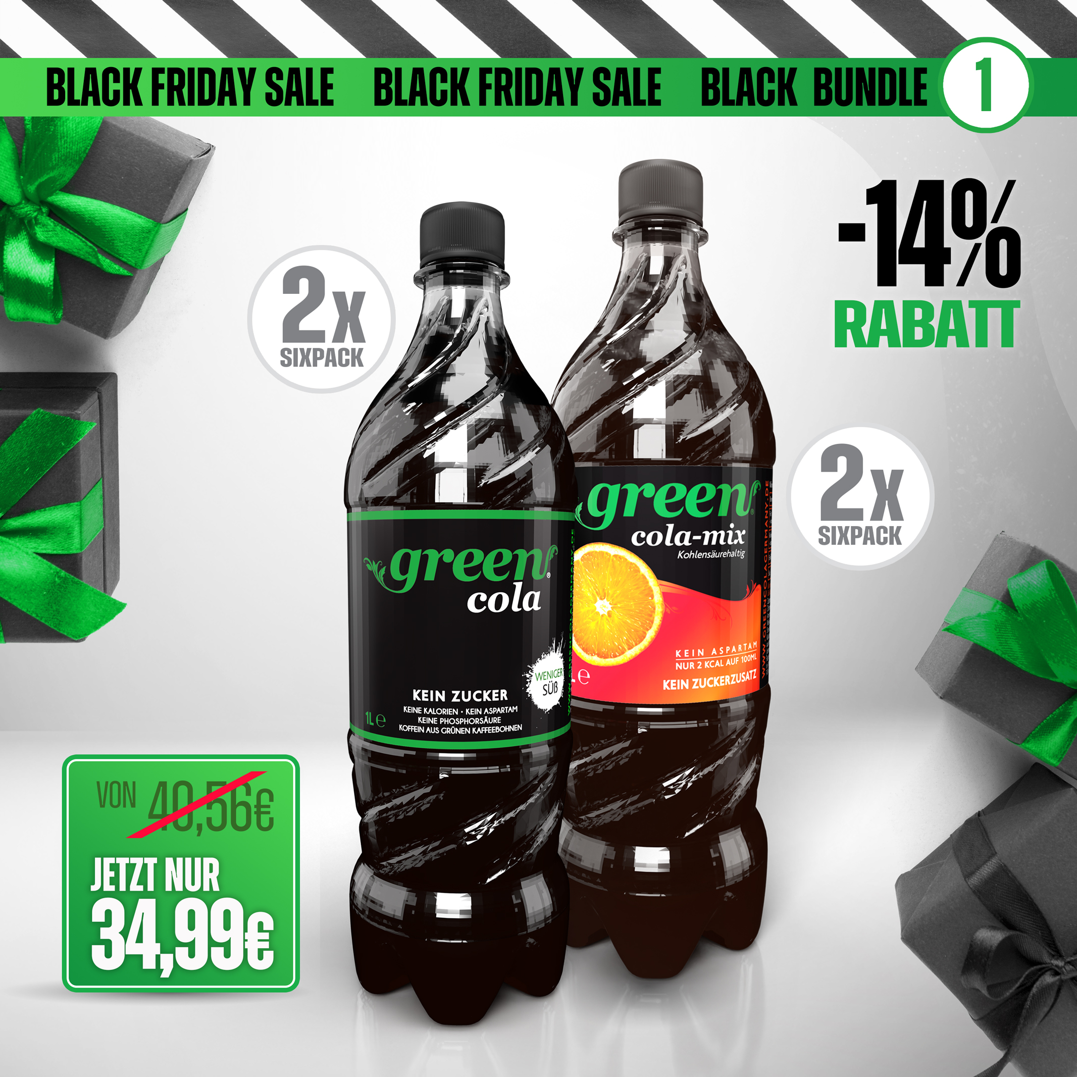 Black Mix Paket 01 // Cola+Cola-Mix (24 x 1L Pet)